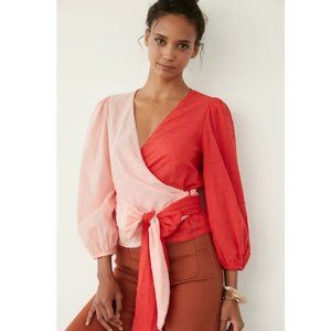 Anthropologie / Farm Rio Colorblocked Wrap Blouse - Size M